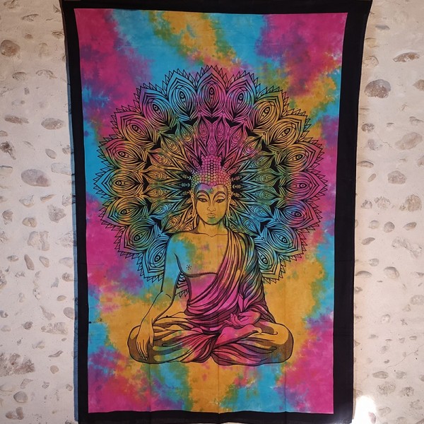Tenture Bouddha – Textile mural en coton fait en Inde