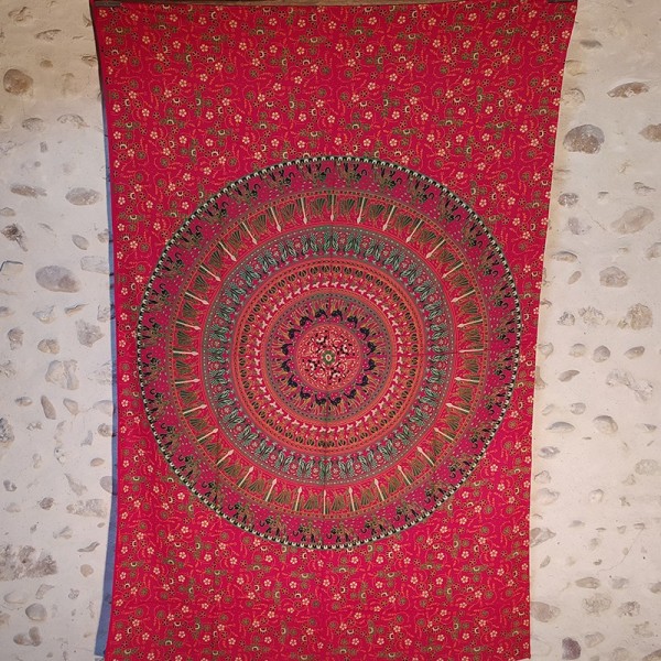 Tenture Mandala – textile mural en coton – Artisanat indien