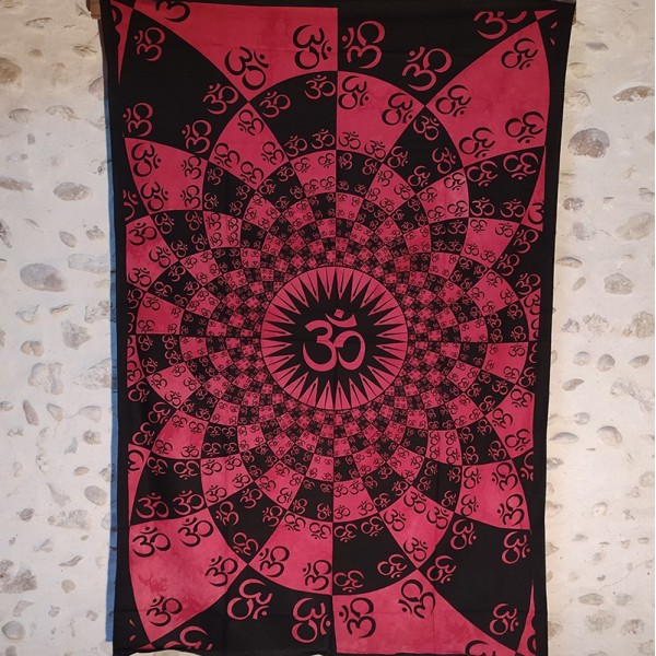 Tenture Aum ou Om – textile mural en Coton – Fabrication artisanale en Inde