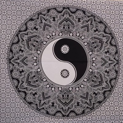 Tenture murale indienne coton yin yang