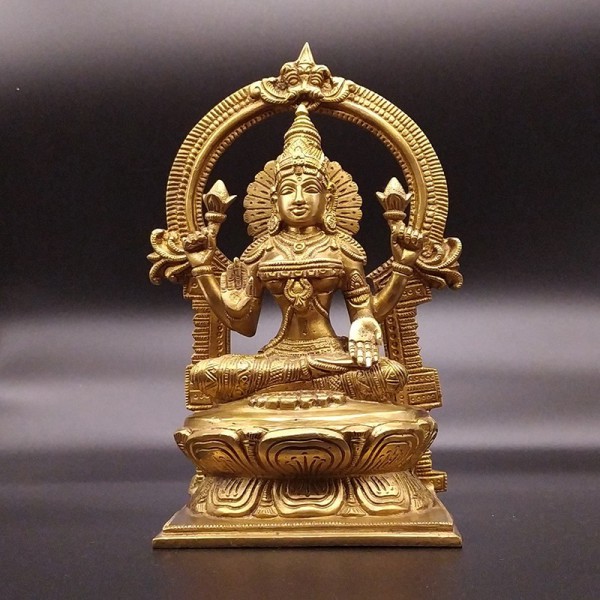 Statue de Lakshmi  en bronze – Artisanat traditionnel indien