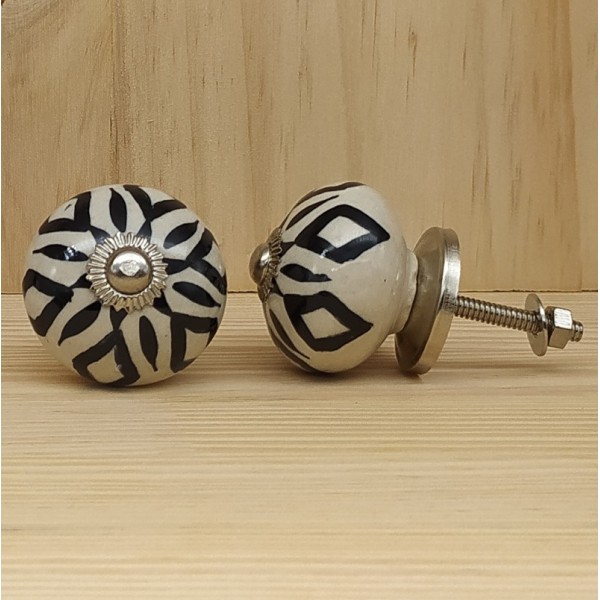 Boutons de meuble en céramique artisanale d’Inde
