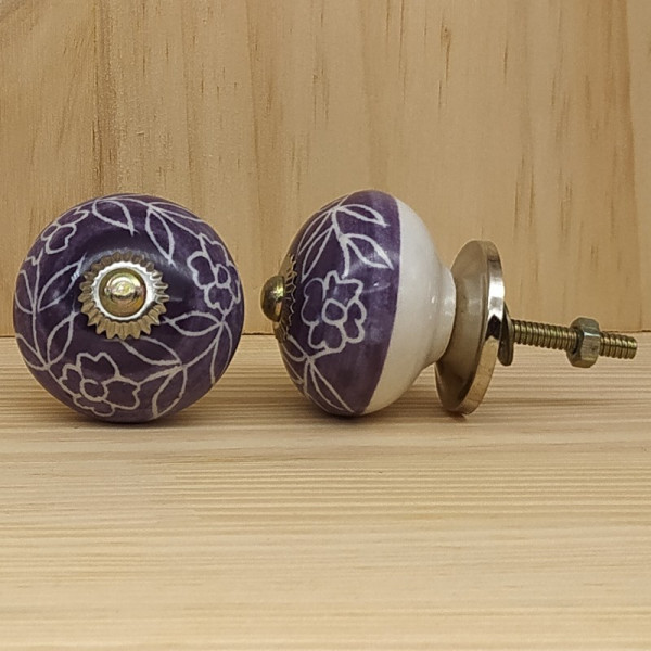Boutons de meuble en céramique artisanale d’Inde
