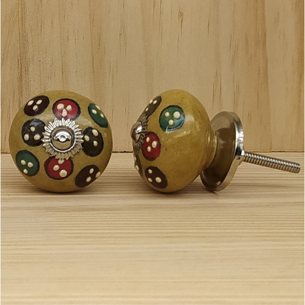 Boutons de meuble en céramique artisanale d’Inde