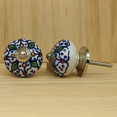Bouton meuble céramique artisanal Inde peinture main
Bouton tiroir céramique coloré style ethnique