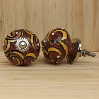 Bouton meuble céramique artisanal Inde peinture main
Bouton tiroir céramique coloré style ethnique