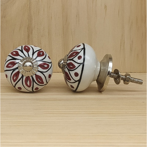 Boutons de meuble en céramique artisanale d’Inde
