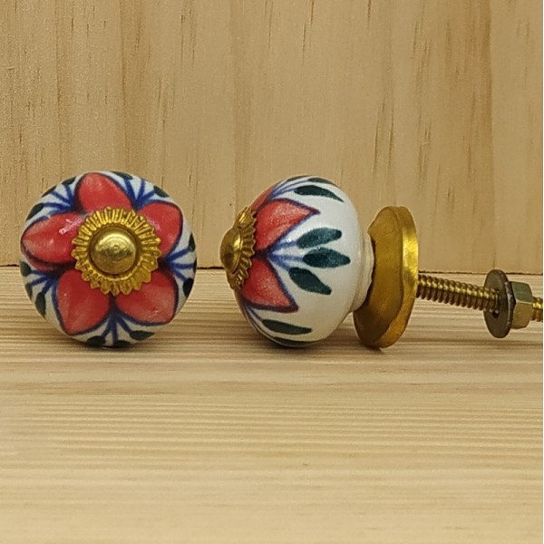 Boutons de meuble en céramique artisanale d’Inde