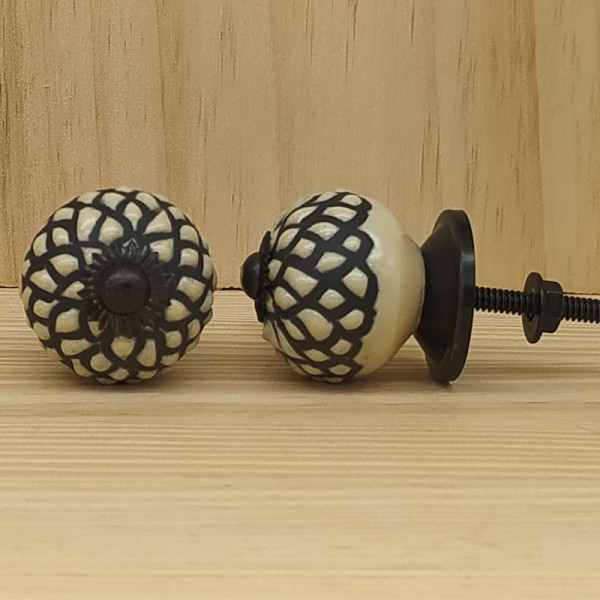 Boutons de meuble en céramique artisanale d’Inde