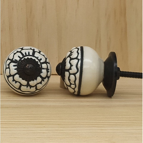 Boutons de meuble en céramique artisanale d’Inde