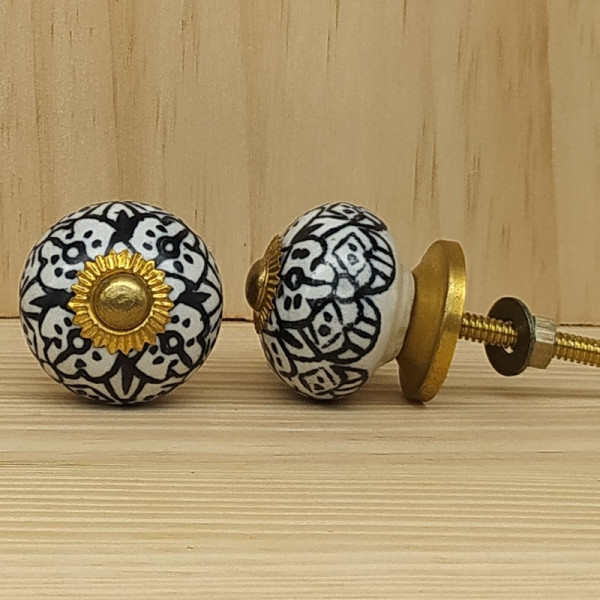 Boutons de meuble en céramique artisanale d’Inde