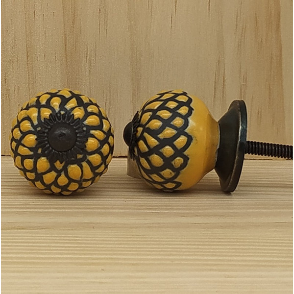 Boutons de meuble en céramique artisanale d’Inde