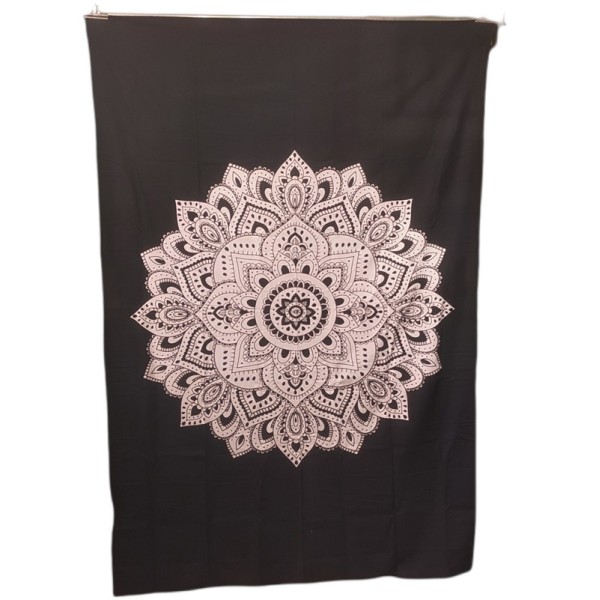 Tenture Mandala lotus  – textile mural en coton – Artisanat indien