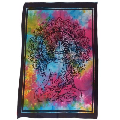 tenture murale coton motif bouddha artisanat indien décoration zen bohème