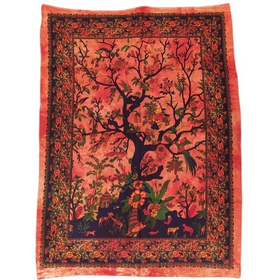 Tenture murale Arbre de Vie en coton artisanat indien