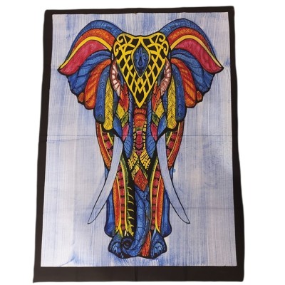tenture murale éléphant majestueux coton artisanat indien décoration bohème