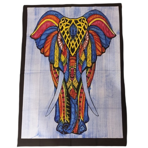 Tenture murale Éléphant majestueux en coton – Artisanat d’Inde