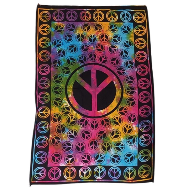 Tenture murale Peace & Love en coton – Artisanat d’Inde