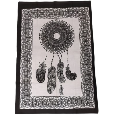 Tenture murale indienne en coton motif Dream Catcher décoration bohème artisanale