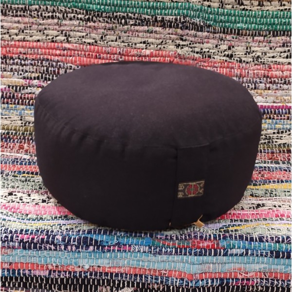 Coussin de méditation zafu en coton bio garni de cosses de sarrasin
