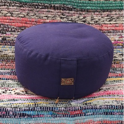 Coussin de méditation zafu en coton bio garni de cosses de sarrasin – artisanat indien