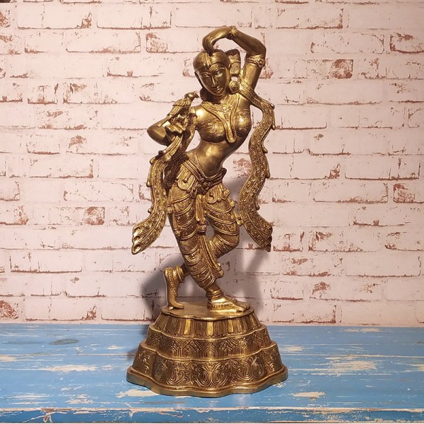 Statue Apsara en Bronze Indien – Pièce de Collection d’Artisanat d’Art