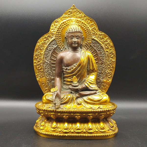 Statue Bouddha de la Médecine en bronze – Artisanat indien