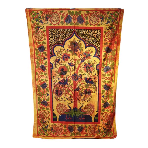 Tenture arbre de Vie – Textile mural en coton fait en Inde