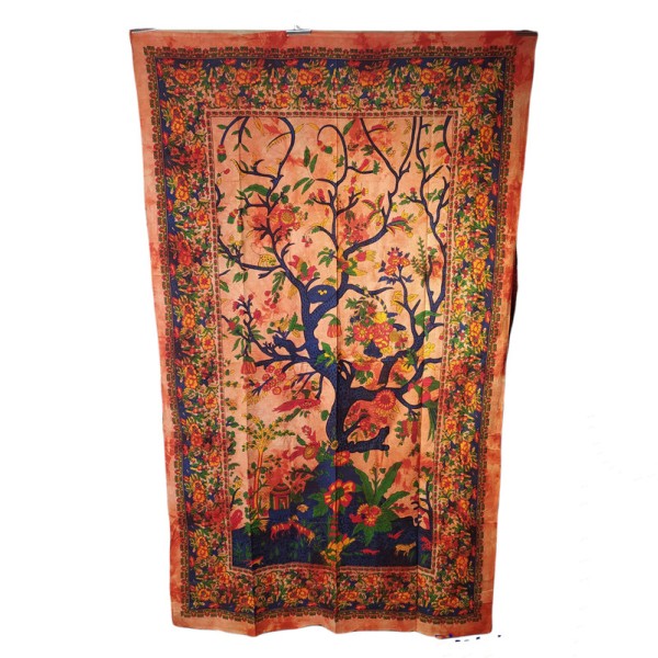 Tenture arbre de Vie – Textile mural en coton fait en Inde