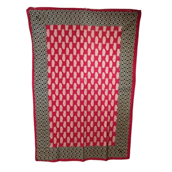 Tenture indienne en coton imprimée au block print artisanat