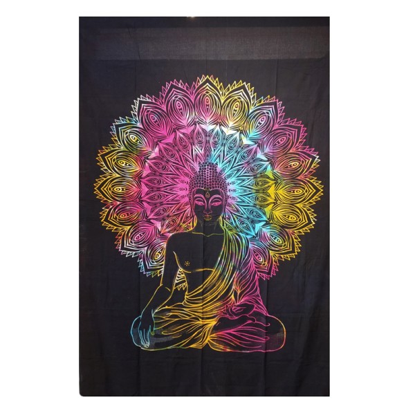 Tenture Bouddha – Textile mural en coton fait en Inde