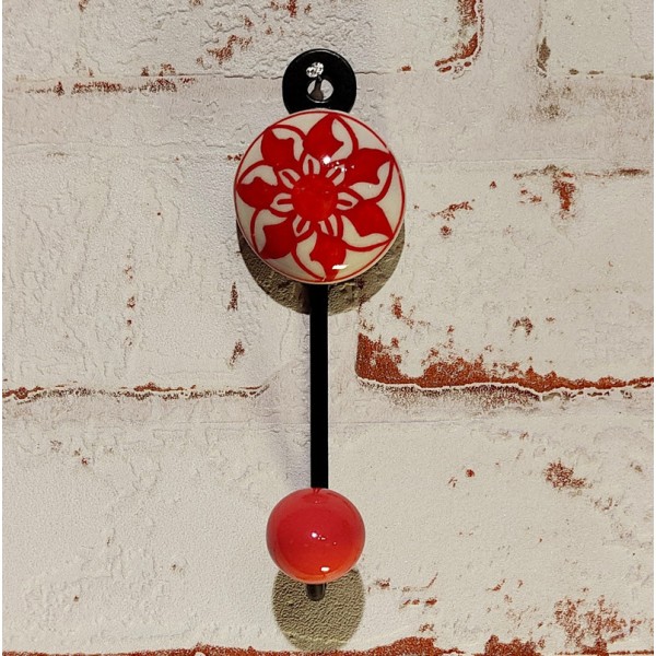 Patère décorative en céramique artisanale – Fabrication indienne