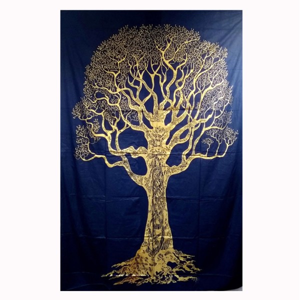 Tenture arbre de Vie – Textile mural en coton fait en Inde