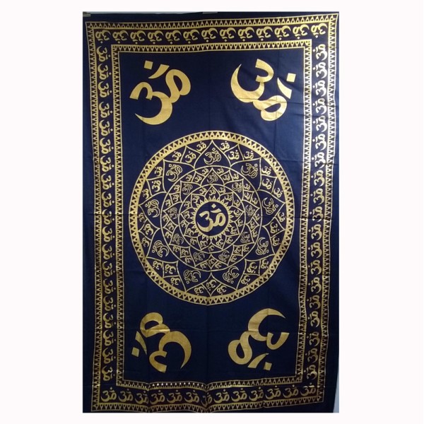 Tenture Aum ou Om – textile mural en Coton – Fabrication artisanale en Inde