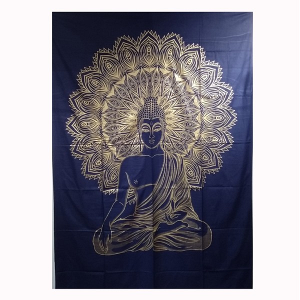 Tenture Bouddha – Textile mural en coton fait en Inde