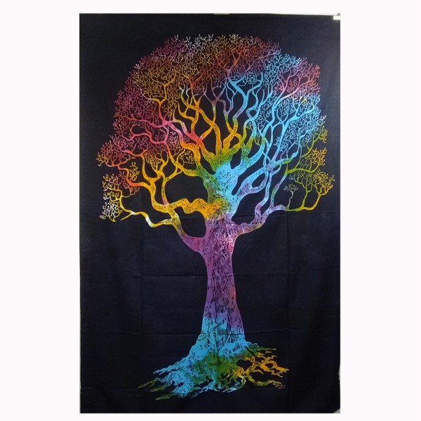 Tenture arbre de Vie – Textile mural en coton fait en Inde