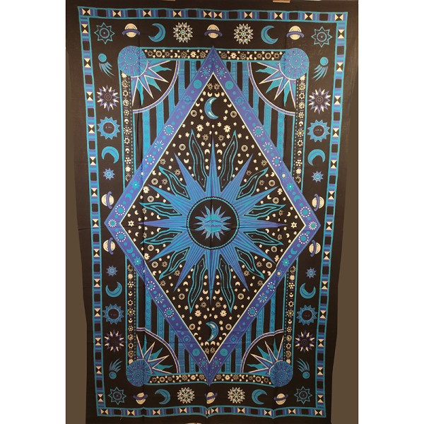 Tenture soleil - textile mural en coton  – Artisanat indien