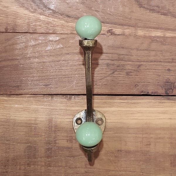 Patère porte manteau  métal boule céram vert