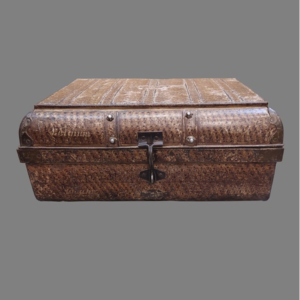 Malle de voyage en métal indienne vintage – Authentique & décorative