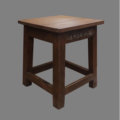 tabouret ancien en teck massif artisanal indien