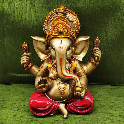 Statue de Ganesh en résine artisanale fabriquée en Inde