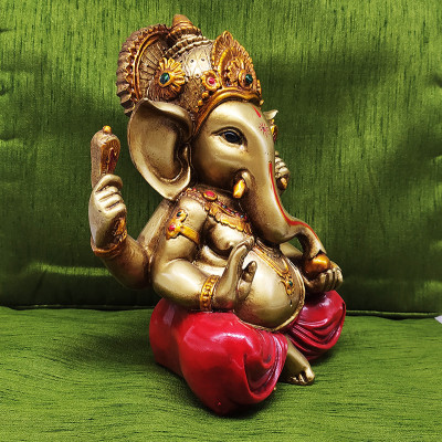 Statue de Ganesh en résine artisanale fabriquée en Inde