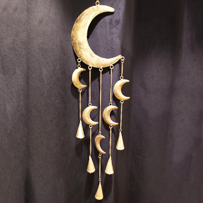 Carillon clochette Lune en métal artisanal indien avec  clochettes suspendues