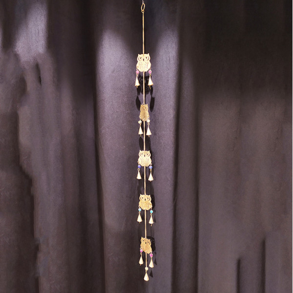 Carillon clochette Hibou en métal – Artisanat traditionnel indien