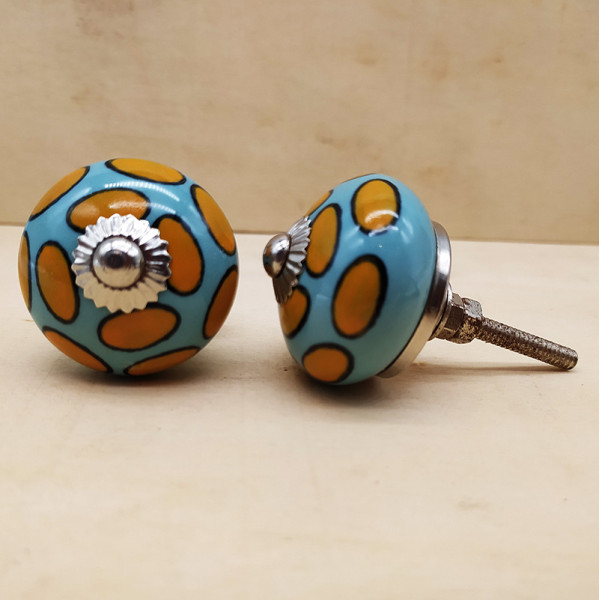 Boutons de meuble en céramique artisanale d’Inde