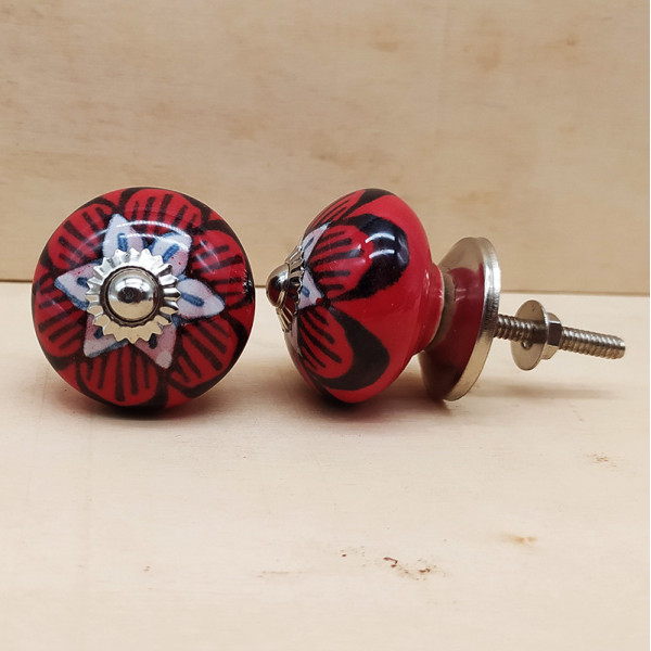 Boutons de meuble en céramique artisanale d’Inde