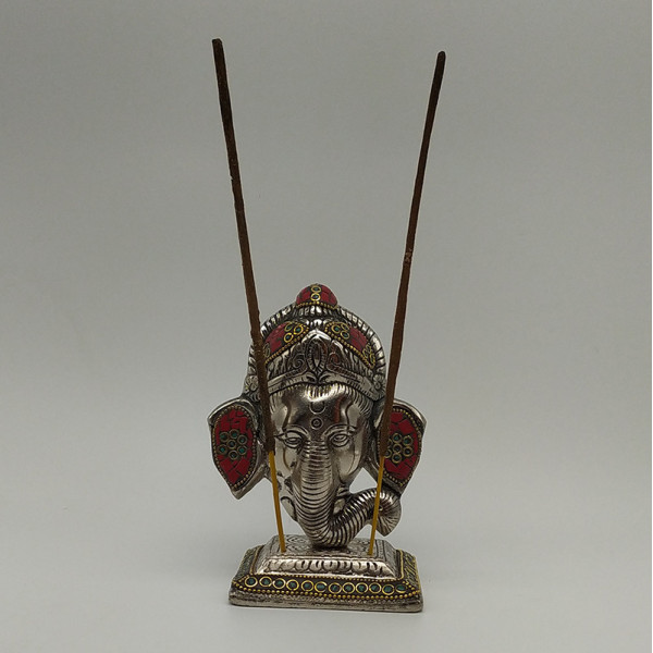 Brûleur à encens Ganesh métal artisanal  - Inde