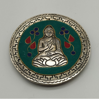 Brûleur à encens en métal pour bâtons d’encens motif bouddha