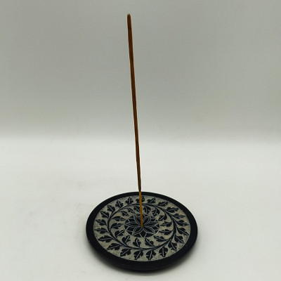 Brûleur à encens en pierre mandala pour bâtons d’encens