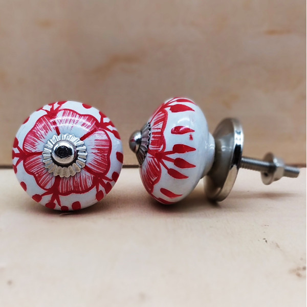 Boutons de meuble en céramique artisanale d’Inde